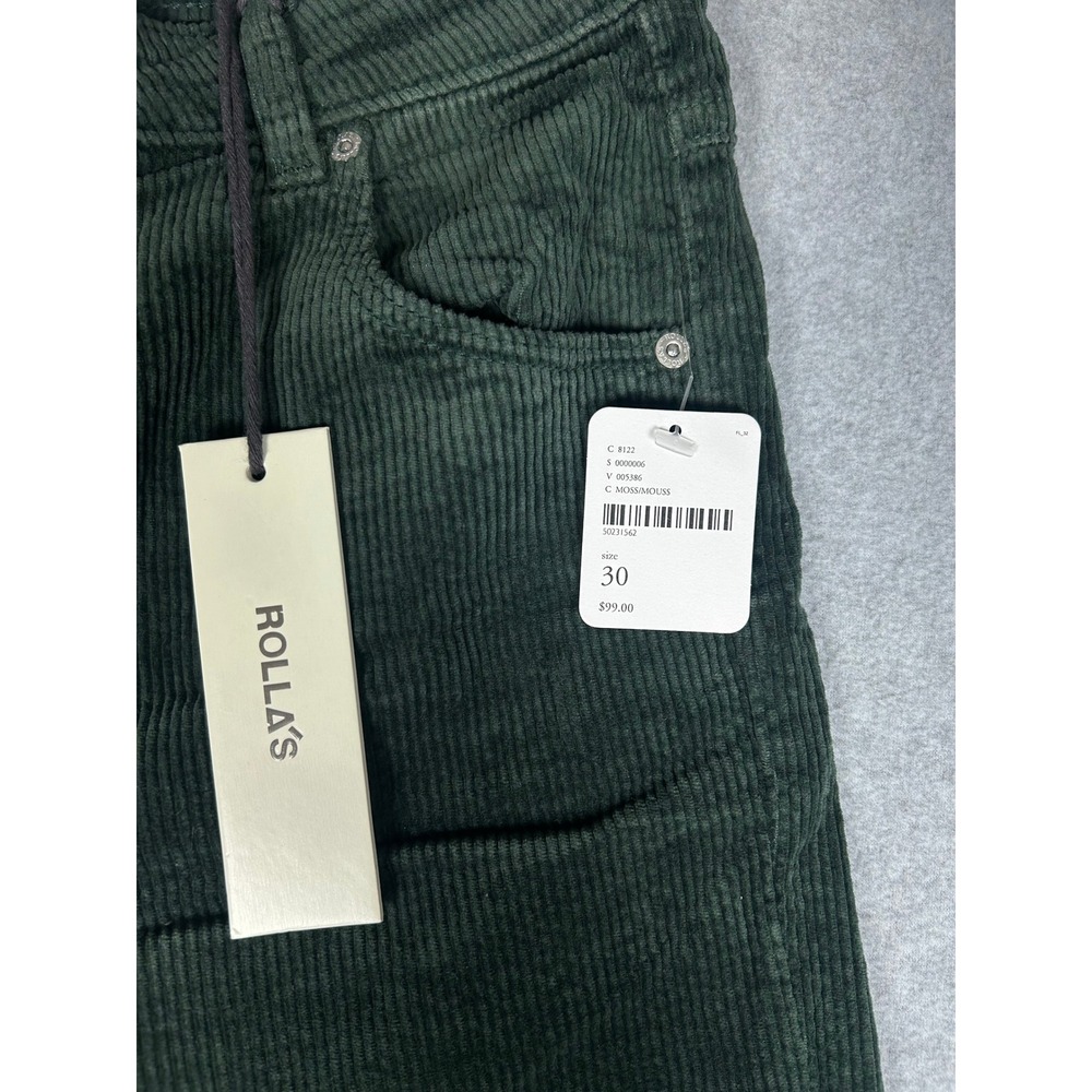 Rollas Corduroy Flare Pants Womens 30 Green High Rise Bell Bottom NWT - Picture 3 of 9
